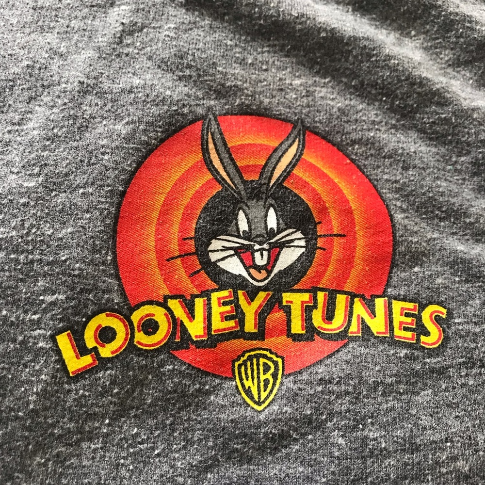COPY - Looney Tunes “That’s All Folks” Jacket w/ Hoodie pocket w/ flaws - Picture 2 of 7